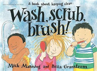 Image of a book about keeping clean Wash scrub brush